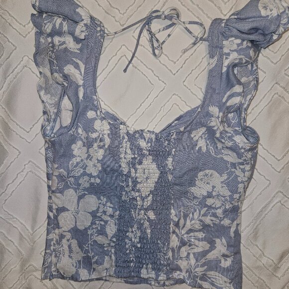 Reformation Blue and White Floral Top - Picture 2 of 4